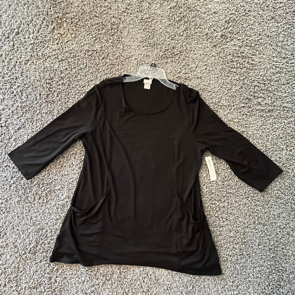 Chicos Top, Tunic w/pockets, NWT